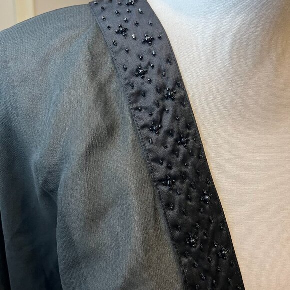 NWT Steve Madden Black Sheer Evening Beaded Cocoon Cardigan, One Size - Picture 3 of 16